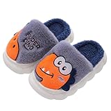 Generisch Dinosaurier Hausschuhe für Mädchen Jungen Memory Foam Bequeme Hausschuhe Kinder Winter Warme Hausschuhe Hausschuhe Gr. 29 (Grey, 35)