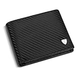 TEEHON Geldbörse Herren mit Münzfach & RFID Schutz, Geräumiges Portmonnee Heren Valentinstag für Männer, Geldbeutel Portmonaise inkl Geschenkbox, Querformat (Carbon)