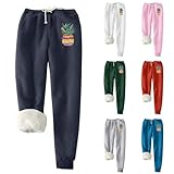 Thermo-Leggings für Damen, Slae-Fleece-gefüttert, einfarbig, dicke Jogginghose, Damen-Trainingshose, Weihnachtsleggings für den Winter, warme Lounge-Hose, Fitnessstudio, Laufen, Workout-Leggings, 01