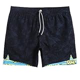 MaaMgic Herren Laufshorts Sport Shorts | 2 in 1 Kurze Running Sporthose | Leichte Laufhose Männer, Schnelltrocknend mit Reißverschlusstaschen, Für Fitness Joggen Training Sommer,Feuerwerk Blau Grün,M