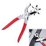 Lochzange, Gürtellochzange, Gürtel Lochzange, Leder Locher, Gürtel Locher, Ledergürtel Puncher, Lochzange für Leder, Profi Revolverlochzange, Leather Hole Punch Belt Puncher, 6 Größe, 2-4.5MM