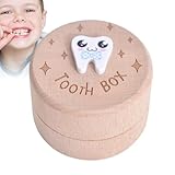 Générique Zahnbox für – niedlicher Zahnhalter aus Holz, Haarkoffer und Milchzähne für Geburtstag | Geschenk zur Erinnerung an den Geburtstag, Eltern, Familienkollektion