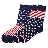 BESPORTBLE Herren Strümpfe mit Amerikanischer Flagge 2 Paar Baumwollsocken für Freizeit und Streetwear Atmungsaktiv und Kuschelig Warm