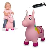 JAMARA 460316 Hüpftier Einhorn HoppyDoo - Spielzeug für Kinder, Hüpfspielzeug Baby Indoor/Outdoor, Geschenk für Kids, Gartenspielzeug, Bouncing, Pflegeleicht, BPA frei, mit Pumpe