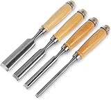 Holzmeißel, Meißel, professionelle Holzmeißel-Sets, Holzbearbeitungswerkzeuge, Chrom-Vanadium-Stahl, abgeschrägte Kante, Meißel-Set mit Kappe, bequemer Holzgriff, Holzmeißel 6 mm, 12 mm, 18 mm, 24 mm,