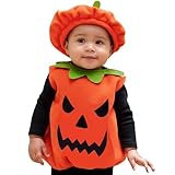 Generisch Baby Halloween Kürbiskostüm, Halloween Baby Kleidung Jungen Mädchen Pumpkin Body Overall Pumpkin Top Outfit Kostüm Strampler Bodysuit Jumpsuit Sets für Neugeborenes