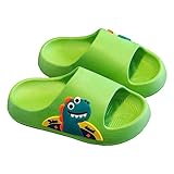Kinder Kinder Kleinkind Jungen Mädchen Cratoon Wasser Sandalen Slip rutschfeste Dusche Badezimmer Slipper Sandalen (Green, 25 Toddler)