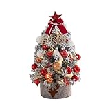# Beleuchteter Mini-Weihnachtsbaum, kleiner Desktop-Weihnachtsbaum mit und Weihnachtsschmuck, Weihnachtsschmuck (RD2, Einheitsgröße)