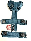 Petlando Mesh Sicherheitsgeschirr L Petrol Halsumfang 46-80 cm, Brustumfang 62-86 cm, Bauchumfang 56-75 cm, Länge 40,5 cm, 20-34 kg
