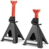 GYMAX 2er Set Unterstellbock, Stützbock bis 12 t, Böcke höhenverstellbar 48-75 cm, automatische Verriegelung, Automotive Unterstellbock für Reparaturen, Wartung und Reifenwechsel