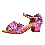 Tanzschuhe Kinder Mädchen Latein, Mädchen Salsa Glitzer Tanzschuhe Latein Tango Ballsaal Schuhe mit Weiche Sohlen Abendschuhe Prinzessin Schuhe Sommer Kleid Schuhe Party Schuhe Einzelne Schuhe