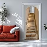 Türtapete Selbstklebend 90x200 Fenster Türfolie Türposter Treppe Bogentür Türklebefolie Wandbild Türaufkleber Wandtapete 3D Effekt für Wohnzimmer Schlafzimmer Küche