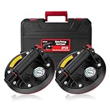 TQPXZO 2er-Set 8' Saugheber Glassauger mit Manometer, Fliesenheber Saugheber Max. Tragkraft 230 kg, Saugheber für Fliesen,Glas,Laminat mit Tragbarer Werkzeugkasten