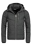 Indicode Herren Circus Steppjacke in Daunenjacken-Optik | Winterjacke Übergangsjacke Black M