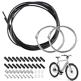 Fahrrad Schaltzug Set, 4 Stück Universal Fahrrad Bremszug und Schaltzüge, mit Bowdenzug Endhülse Endkappen/O-Ring/Außenhüllenzug Schlauch, Fahrradteile Zubehör für Mountainbike und Rennrad, Schwarz