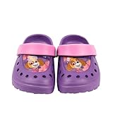 United Labels Paw Patrol Clogs für Mädchen, Lila, 26/27, Kinder Gartenschuhe rutschfest, Pantoletten mit Skye, Hausschuhe