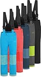normani Kinder-Skihose mit abnehmbaren Hosenträgern Thermohose Winterhose Schneehose für Junge und Mädchen gefüttert - Wasserdicht: Wassersäule 11000 mm Winddicht Farbe Dunkelschwarz Größe M/134-140