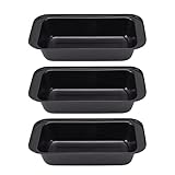 3-teiliges Kastenform-Set aus Antihaftbeschichtetem Kohlenstoffstahl, Rechteckige Brotbackformen für Gleichmäßiges Erhitzen und Perfekte Luftzirkulation, Spülmaschinenfest für