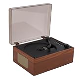 Fockety CD-Player mit Lautsprecher, Bluetooth Retro Portable Holz CD-Musik-Player mit Fernbedienung, Kopfhöreranschluss, Unterstützung USB & AUX Playback, für Zuhause Dekoration (Brown)