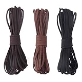 3 Farben 5M x 3mm Lederschnur Lederband,Faux Faden Veloursleder Band Lederschnüre Wildlederband,Verschluss Lederriemen für DIY Armband Halskette Schmuck Handwerk