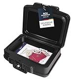 HMF 250452 Feuerfeste Wasserdichte Dokumentenbox | DIN A4 | 44,5 x 16,5 x 33 cm | schwarz