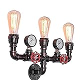 KOLHGNSE Water Pipe Wandleuchter, Vintage Industrial Metall Wasserrohr Lampe Pendelleuchte Wandlampe 3/4/5 Kopf für Café, Bar, Flur Beleuchtung ST64 (B)