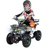 Actionbikes Motors Kinder Quad Elektro ATV Torino | 𝟑𝟔 Volt 𝟭𝟬𝟬𝟬 Watt Motor bis 𝟐𝟒 km/h - Kinderquad - Pocket Quad - Safety Touch Fußschalter - Miniquad - Für Kinder ab 8 Jahren (Grün Polo)