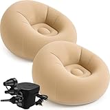 Aufblasbarer Sitzsack, Campingstuhl, aufblasbar, faul, Sofa, zusammenklappbar, tragbar, für Schlafzimmer, Wohnzimmer, Lesezimmer, Kaffee, 2 Stück