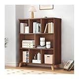 Bücherregal Mit 5 Würfeln, Würfelregal Mit Offenen Fächern & Ablagen, Bücherschrank Aus Holz, Raumteiler Für Wohnzimmer Arbeitszimmer Büro(100 * 24 * 114cm)