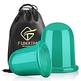 Funxim Schröpfgläser Silikon 2 Stück, Silikon Schröpfen Cups Massagegeräte tools set, BPA freies Schröpfglas Cellulite Gegen Verspannungen für Körper - mit Aufbewahrungstasche