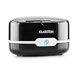 Klarstein Superpure - Ultraschallreiniger, Brillenreiniger, Schmuckreiniger, Betrieb mit Leitungswasser, für Brillen/Schmuck/Münzen/Zahnersatz, 90 Sekunden, Edelstahl-Wassertank, schwarz
