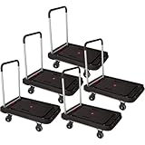 DGOINGPI Handwagen 1 Packung Faltbarer Transportwagen, Plattform-Handkarre mit Rädern, 300 Pfund Transportkarre(500 LB 5 Pack)