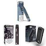 Vuse Go Reload Pen Starter Set, Vuse PRO Smart E-Zigaretten Starter-Set mit Zugautomatik & GLO Hyper Pro Tabakerhitzer, Elektrischer Tabak Heater für klassischen Zigaretten Geschmack