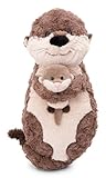 NICI Kuscheltier Otter Oda & Odalina 40 x 20 cm – 2-in-1 Kuschelkissen aus weichem Plüsch, Dekokissen in Otter-Form für Kinder & Erwachsene, 49169, tolle Geschenkidee, beige & grau