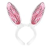 Kopfband Herren Winter Headband Zubehör für Erwachsene Haarband für Erwachsene Haarband für Kinder Pailletten Kaninchenohr Haarreif Stirnband Herren Winter Klettverschluss (Pink-C, One Size)