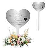 Grabschmuck Wetterfest,Edelstahl Grabherz Grabdekoration Persönlich Gestalten mit Spruch | Manchmal Bist du in Unseren Träumen,Oft in Unseren Gedanken und Immer-Grabschmuck HERZ für Gärten Höfe