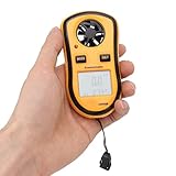 Digitales Anemometer, Tragbares Windmessgerät, Tragbares Mini-Windgeschwindigkeits-Temperaturmessgerät, LCD-Display, für den Heimgebrauch Im Freien