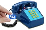 Opis PushMeFon Mobile 4G - Retro Tischhandy für 4G/5G Netze mit Voice Over LTE in Form eines achziger Jahre Tastentelefons mit echter Metallklingel (dunkelblau)