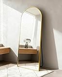 Lopekuty Ganzkörperspiegel 180 x 66 cm – Großer Standspiegel & Wandspiegel mit Aluminiumrahmen, Bogenform, 5mm HD Kupfer- und Bleifreies Glas, Explosionsgeschützt, Für Schlafzimmer, Wohnzimmer, Flur