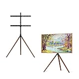 dmartN Bodenstehender Stativ-TV-Ständer – TV-Ständer von 45 bis 65 Zoll, eleganter schwarzer Stativ-TV-Ständer, 70° schwenkbar und höhenverstellbarer Monitorständer(H1370MM)
