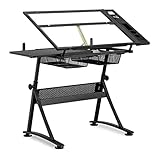 Fromm & Starck Star_Desk_09 Zeichentisch Architektentisch Schreibtisch Arbeitstisch 120 x 60 x 90 cm neigbar Glasplatte