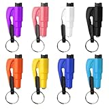 QiXinGYL 8 Stück 2-in-1 Rettungswerkzeug Set, Auto Notfallhammer Auto mit Gurtschneider, Nothammer Fensterglasbrecher Autoscheiben Zertrümmerer Autoglas Zerstörer Pfeife Set für PKW Busse Autos