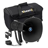 Vonyx MEG090 - Akku Megafon mit Sirene und Mikrofon, inkl. 2 Ersatz-Akkus und Tasche, Bluetooth, Aufnahmefunktion, 90 Watt Megaphon mit Mikrofon, USB, SD, MP3 & AUX, Megaphon mit Gurt, Schwarz