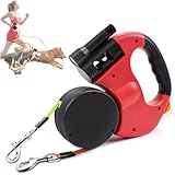 CHRI Hundeleine Doppelleine für 2 Hunde Rollleine Hundeleine 3m mit LED Licht für kleine Hunde bis zu 10kg Gewicht