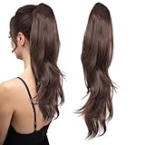Ponytail Extension Schwarz Haarteil Zopf,Zopf Extension 60cm Pferdeschwanz Haarteil,Haarverlängerung Zopf mit Clip,Passend für Damen und Mädchen