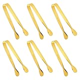 KQDRAVINE 6 Kleine Zuckerzange EiswüRfelzange, Edelstahl Eiszange, Snack-Clip, SüßIgkeitszange, Eiszange, Salatzange, GebäCkzange, SüßIgkeitszange Geeignet Für Party, Buffet, Grill, Picknick