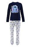 Lilo und Stitch, langer Schlafanzug, Damen, marineblau, 42