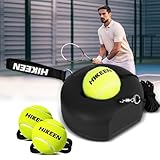 BOOSTEADY Tennis Trainer Set mit Metallbasis - Professionelles Trainingsgerät mit 3 Bällen & 4m Seil für Einzeltraining (Erwachsene/Anfänger) - Garten, Park, Plat - Schwarz