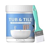 Fliesenfarben-Set, 500 g Dose und Fliesen, Nachbearbeitungs-Set für Keramik, Porzellan und Marmor, Reparaturfarbe für Bad und Küche, mit Pinsel und Vernetzer