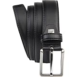 LINDENMANN Leder-Gürtel Herren 30 mm breit, Gürtel Herren Rindledergürtel dunkelbraun, Größe/Size:130, Farbe/Color:schwarz